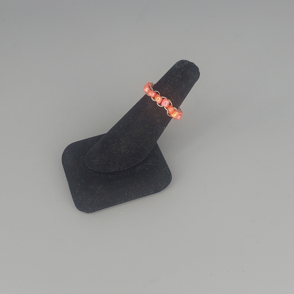 Shells and Coral Beaded Bracelet and Ring Set - Picture 5 of 11